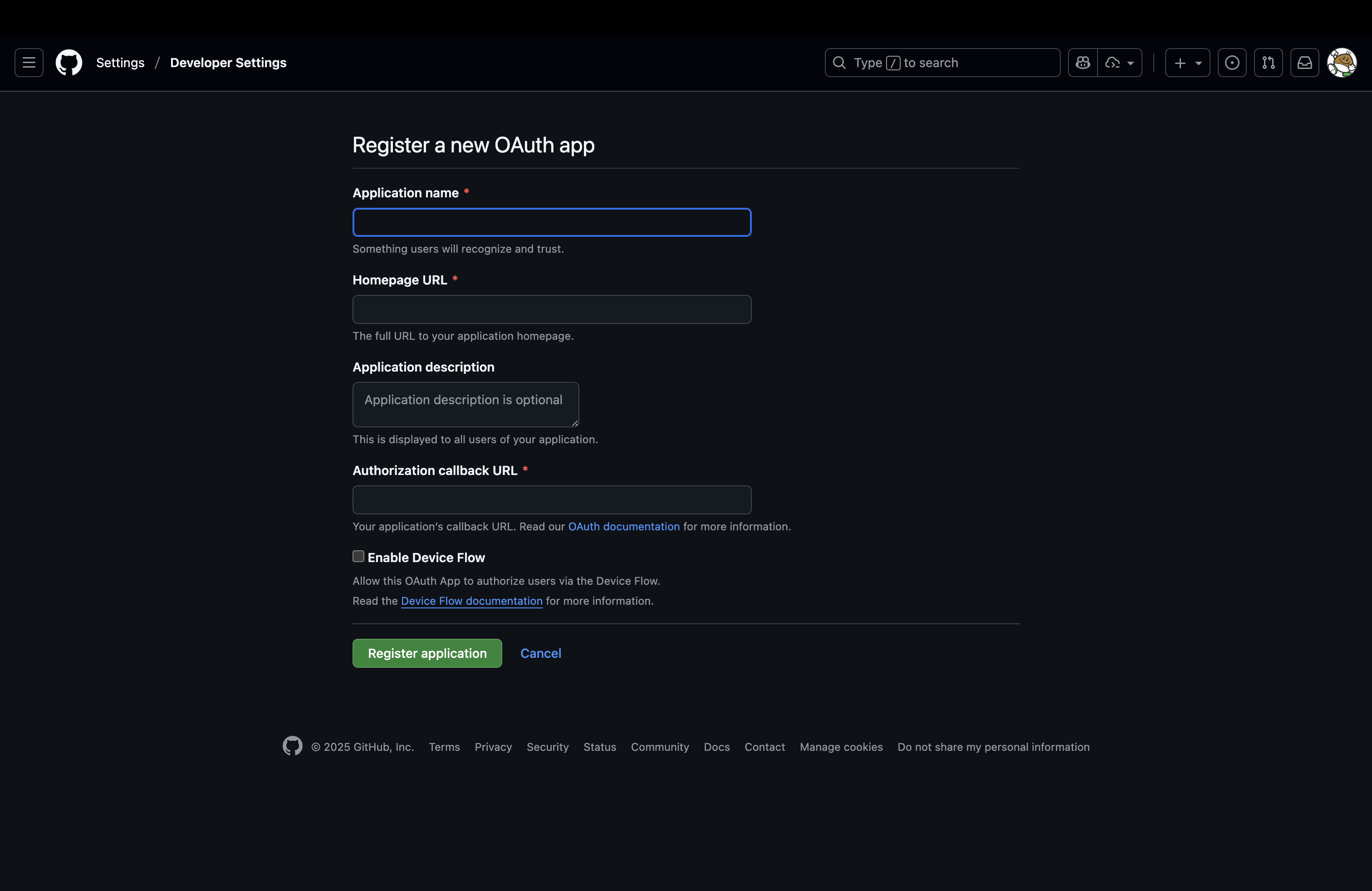 CreateOAuthApp